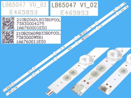 LED podsvit 1330mm sada Philips LB65047V0-02 + LB65047V1-02 / LED Backlight 1330mm - 12 D-