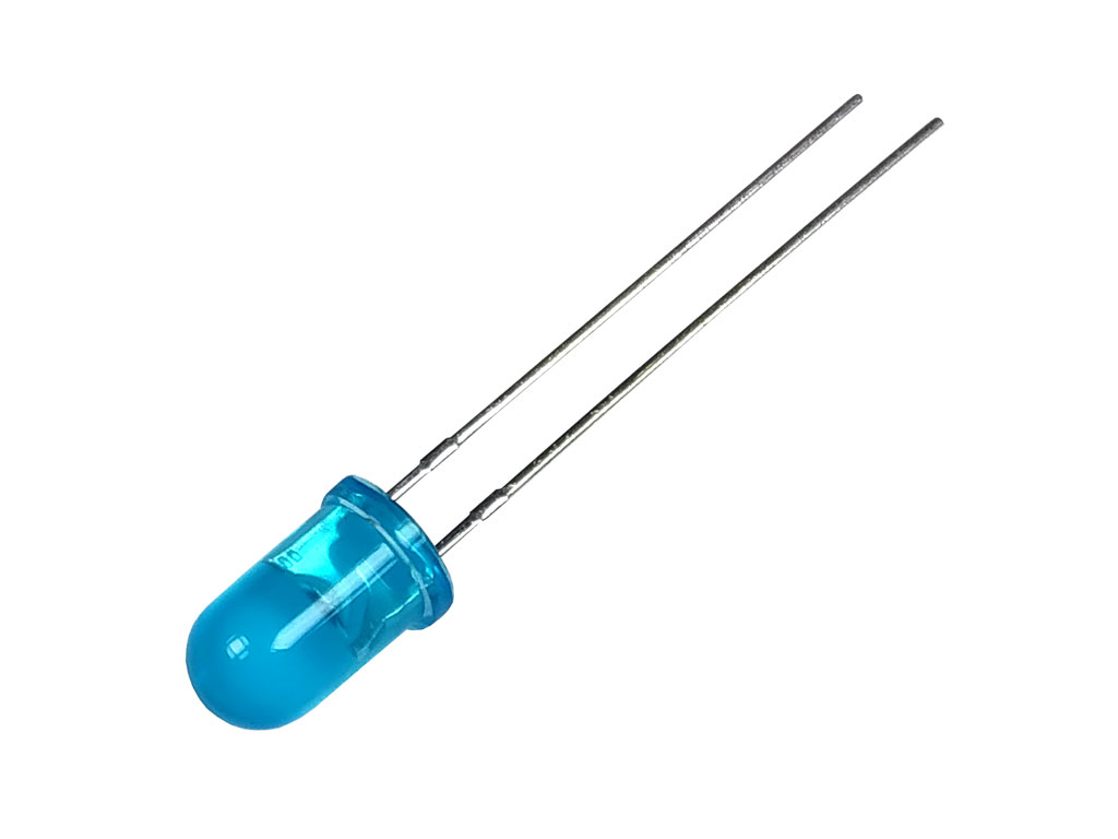 LED dioda modrá 5mm, superjasná, kulatá, L-53QBDL-