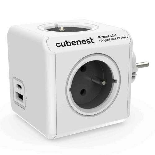 ALL CUBENEST ORIGINAL USB A+C 20W ŠEDÁ DO ZÁSUVKY