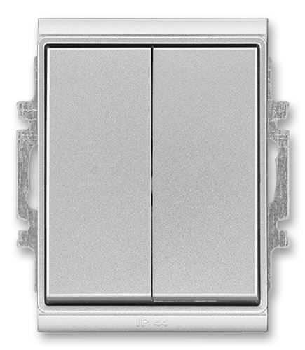 ABB TIME 3558E-A52940 08 PŘEPÍNAČ DVOJITÝ STŘÍDAVÝ ŘAZENÍ 6+6 IP44 TITANOVÁ