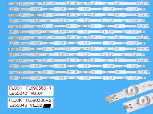 LED podsvit sada Philips 705TLB5543030M11L / 705TLB55M3030M06L  celkem 14 pásků / DLED TOT