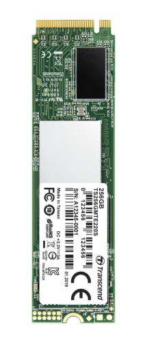 TRANSCEND MTE220S 256GB SSD disk M.2 2280, PCIe Gen3 x4 NVMe 1.3 (3D TLC), 3300MB/s R, 125