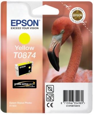 EPSON cartridge T0874 yellow (plameňák)