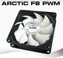 Arctic F8 PWM PST,  80x80x25 mm case fan with PWM control and PST cable