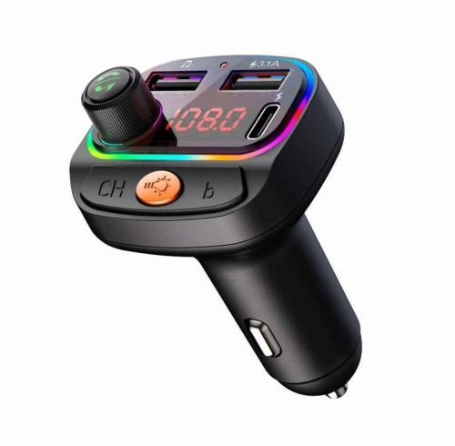 SWISSTEN Bluetooth USB FM Transmitter RGB + USB-C, USB-A 15,5W.