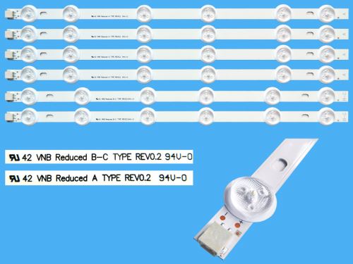 LED podsvit 374mm sada Vestel 23283028AL celkem 6 pásků / 6D-LED backlight 4 ks  type A + 