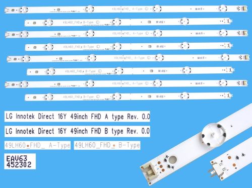 LED podsvit sada LG 49LH60FHD celkem 8 pásků / DLED TOTAL ARRAY AGF79100101 LG49FHD / 49LH