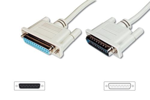 Digitus Prodlužovací kabel datového přenosu, sériový/paralelní, D-Sub25, samec/samice, 10,