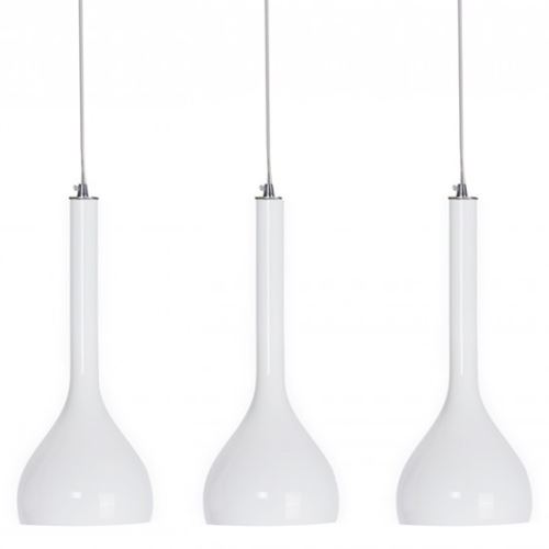 AZZARDO SVÍTIDLO SOUL3 WHITE 3XE27 40W ZÁVĚS. CHROM BÍLA KOV SKLO AZ0275