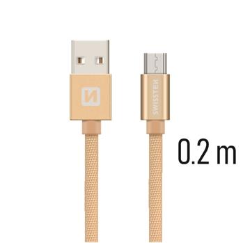 SWISSTEN DATA CABLE USB / MICRO USB TEXTILE 0,2M G