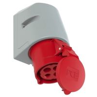 SM PC 124-6TT ZÁSUVKA NÁSTĚNNÁ 4-PÓLOVÁ 32A 400V IP44 TURBO TWIST BEZĚROUB.