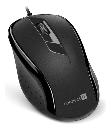 CONNECT IT Optická myš, ergonomická, USB, černá