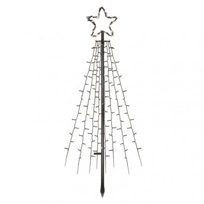 LED vánoční strom kovový, 180 cm, venkovní i vnitřní, studená bílá, časovač DCTC02
