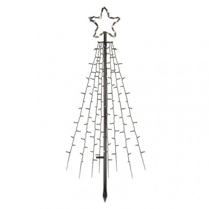 LED vánoční strom kovový, 180 cm, venkovní i vnitřní, studená bílá, časovač, 1550002003