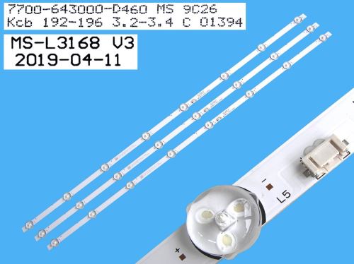 LED podsvit 770mm sada MS-L3168 V3 celkem 3 kusu / LED Backlight 770mm - 8 D-LED 7700-6430