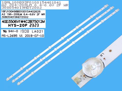 LED podsvit 750mm sada MS-L2695 celkem 3 kusy / LED Backlight 750mm - 8DLED, MS-L2695 V1 /