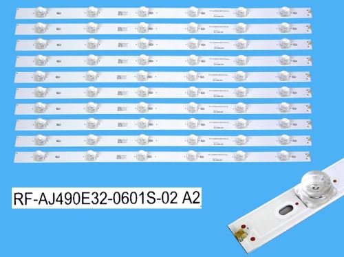 LED podsvit 493mm sada Sharp celkem 10 pásků / D-LED Backlight RF-AJ490E32-0601S-02 A2 / R
