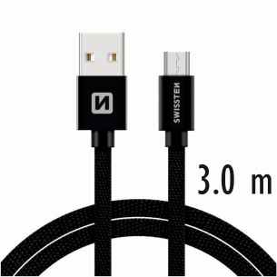 SWISSTEN DATA CABLE USB / MICRO USB TEXTILE 3,0M B