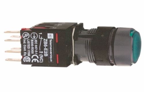 SCHN HARMONY OVLADAČ STISK PROSVĚT 1Z+1V LED 12-24VAC/DC KOMPLET ZELENÁ XB6AW3B5B
