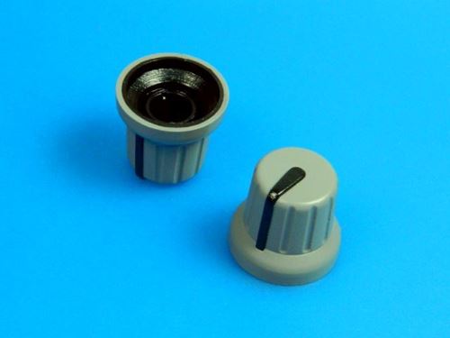 Knoflík na potenciometr oska 6mm miniaturní s ukazovatelem GMN-4SBK