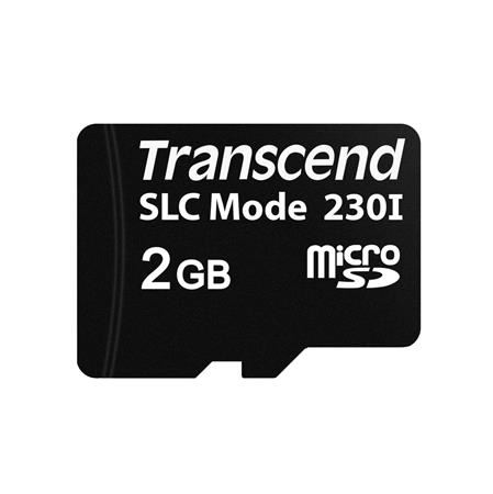 Transcend 2GB microSD230I 3D TLC (SLC mode) průmyslová paměťová karta, 22MB/s R, 21MB/s W,