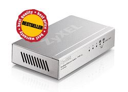 Zyxel ES-105A, 5-port 10/100Mbps Ethernet switch, 2x QoS (!), desktop