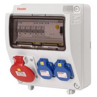 FAMATEL SKŘÍŇ ZÁSUVKOVÁ ZSF20100000.1 /3957 IP54 JIŠTĚNÁ S CHRÁNIČEM 40/4/003-A 2X230V 1X16/5 10KA 2XPL7-B16/1 1XPL7-B16/3 PF7-40/4/003-A ŠEDÁ v165