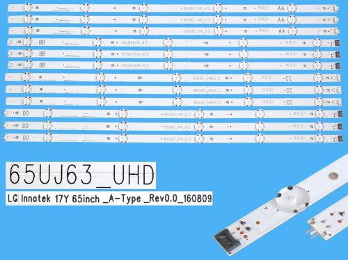 LED podsvit sada LG 65UJ63-UHD celkem 12 pásků / DLED TOTAL ARRAY 65UJ63_UHD / LG Innotek 