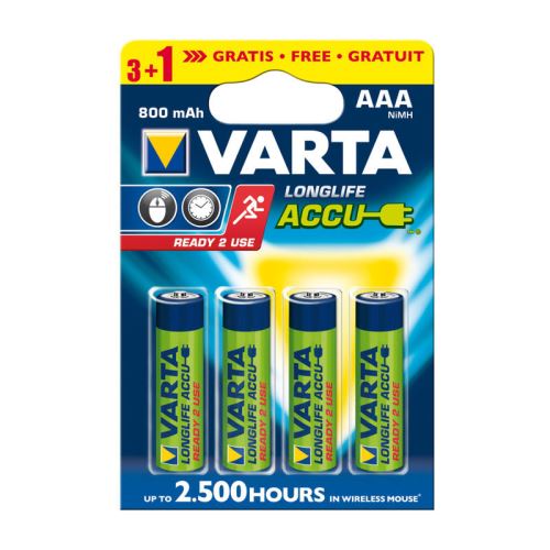 Baterie Varta HR03 800/4 R2U, AAA nabíjecí