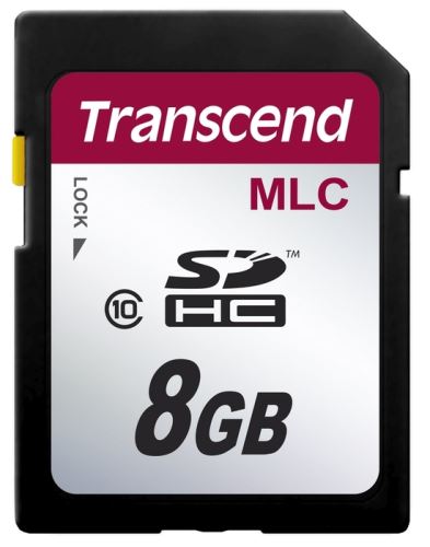 Transcend 8GB SDHC (Class 10) MLC průmyslová paměťová karta (bez adaptéru], 20MB/s R, 16MB