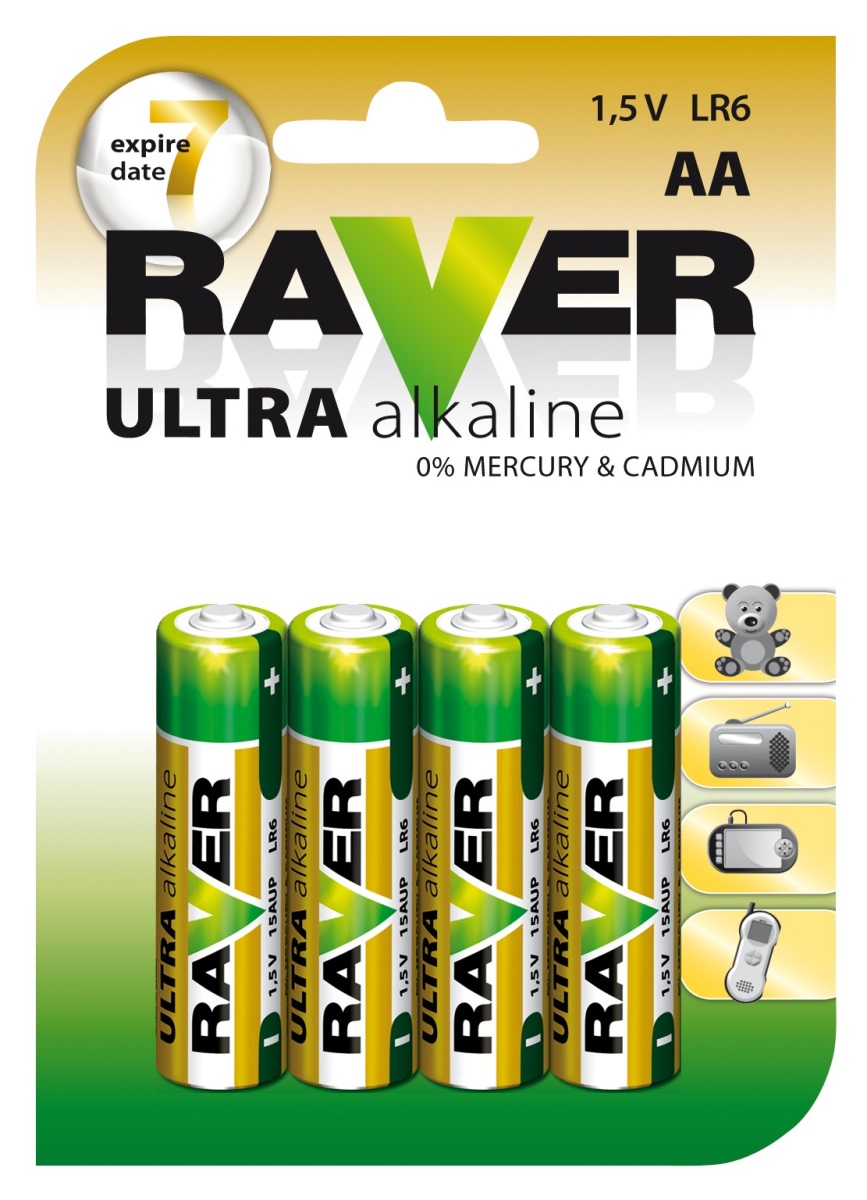 Alkalická baterie RAVER AA (LR6), 1320214000
