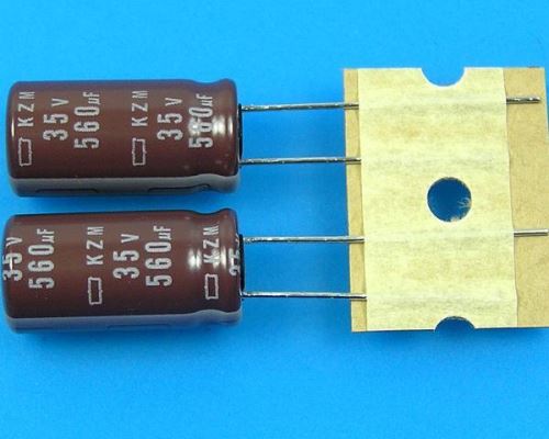 560uF/35V - 105°C Nippon  KZM kondenzátor elektrolytický, low ESR, long life, high ripple 