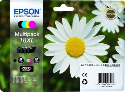 EPSON cartridge T1816 (black/cyan/magenta/yellow) multipack (sedmikráska) XL