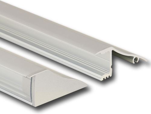 MCLED PROFIL AL NÁST. 18X41MM, ČIRÝ DIFUZOR, KOMPLET 2M ML-761.064.02.2