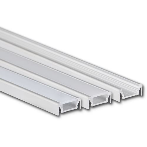 MCLED PROFIL PŘISAZENÝ HLINÍKOVÝ PE 19X8MM VČ. ČIRÉHO DIFUZORU 1M ML-761.097.02.1
