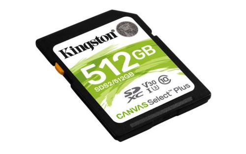 KINGSTON 512GB SDHC CANVAS Plus Class10 UHS-I 100MB/s Read Flash Card