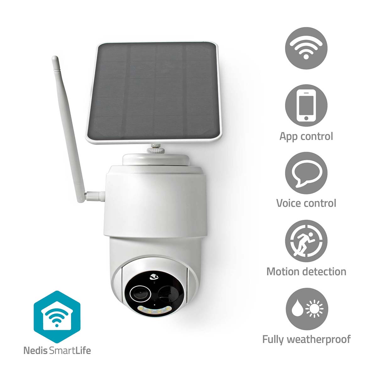 SmartLife venkovní kamera Wi-Fi Full HD 1080p Bílá Nedis WIFICBO50WT