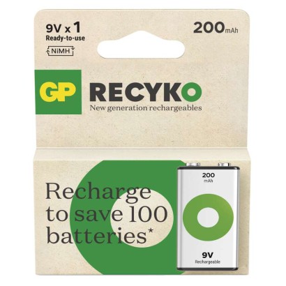 Nabíjecí baterie GP ReCyko 200 (9V), 1032521021