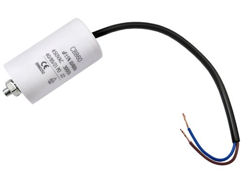 Rozběhový kondenzátor 2.0 uF ( 2uf ) 450V 50/60Hz CBB60, kabel 25cm, motorový běhový konde