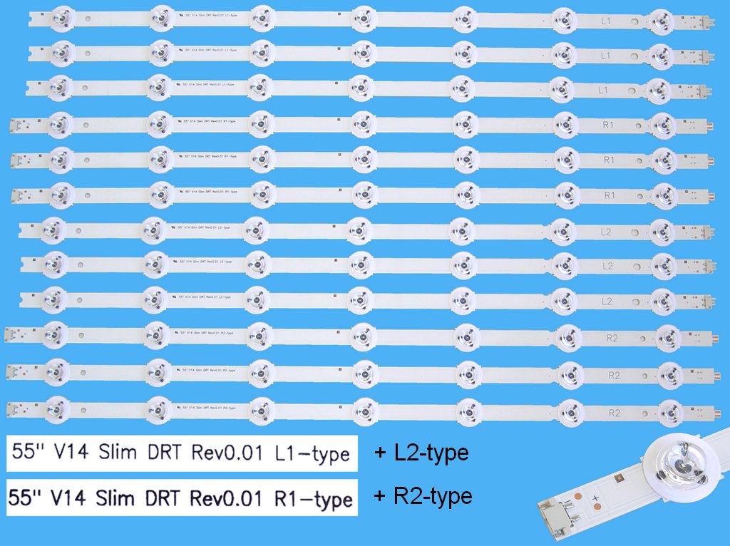 LED podsvit sada LG 55" V14 Slim DRT Rev0.01 celke