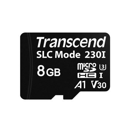 Transcend 8GB microSDHC230I UHS-I U3 V30 A1 (Class 10) 3D TLC (SLC mode) průmyslová paměťo