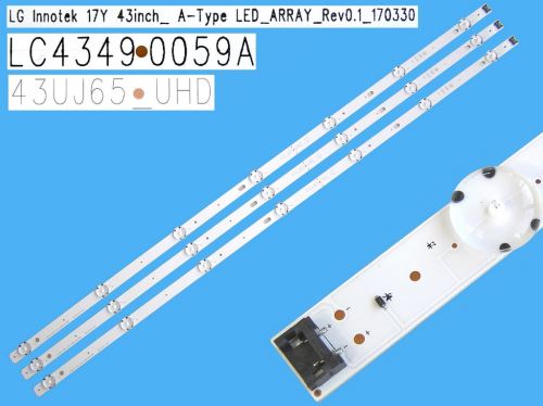 LED podsvit sada LG náhrada AGF78899501AL1 celkem 3 pásky 828mm / DLED TOTAL ARRAY CSP43 L