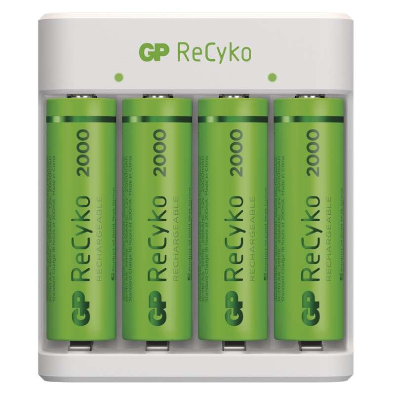 Nabíječka baterií GP Eco E411 + 4× AA ReCyko 2100, 1604841110