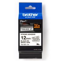 BROTHER PÁSKA TZE-S231, EXTRÉMNĚ PŘILNAVÁ, BÍLÁ/ČERNÁ 12MM