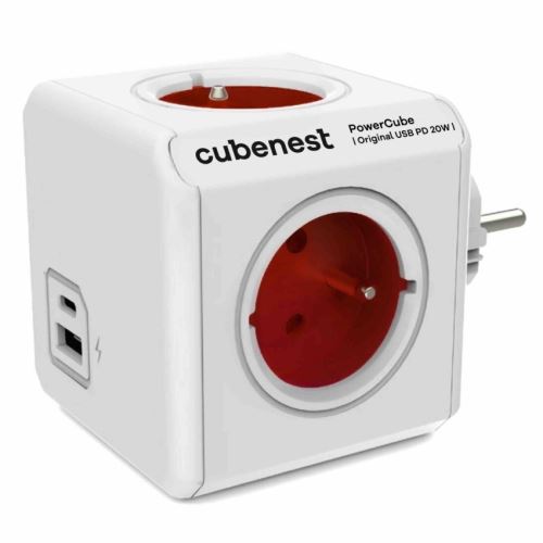 ALL CUBENEST ORIGINAL USB A+C 20W ČERVENÁ DO ZÁSUVKY