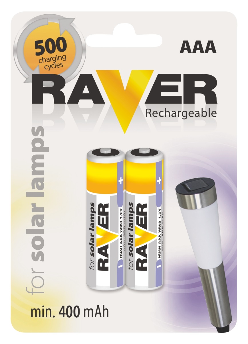 Nabíjecí baterie do solárních lamp RAVER SOLAR AAA (HR03) 400 mAh, 1332112040