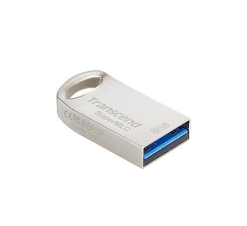 Transcend 8GB JetFlash 740K, USB 3.1 (Gen1) MLC flash disk (SLC Mode), malé rozměry, stříb