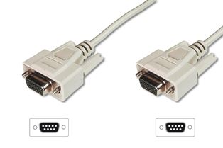 Digitus sériový kabel připojovací DB9 F/F, Měď, 3m šedý