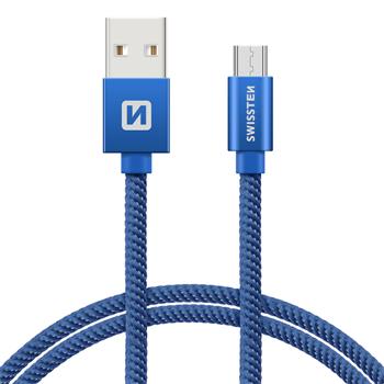 SWISSTEN DATA CABLE USB / MICRO USB TEXTILE 2,0M B