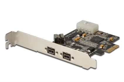 DIGITUS IEEE 1394b PCIexpress přídavná karta 3-port, 2x9-pin Externí + 1x9-Pin Interní, XI